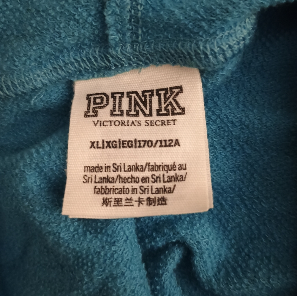 PINK Victoria's Secret Blue Camo Hoodie L/XL - Picture 6 of 7